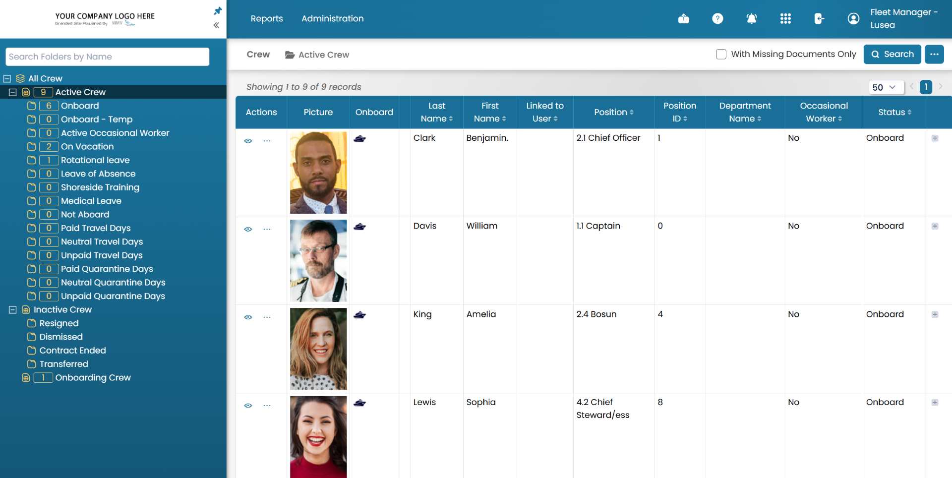 manage my vesel yacht crew on biarding and hours of rest program