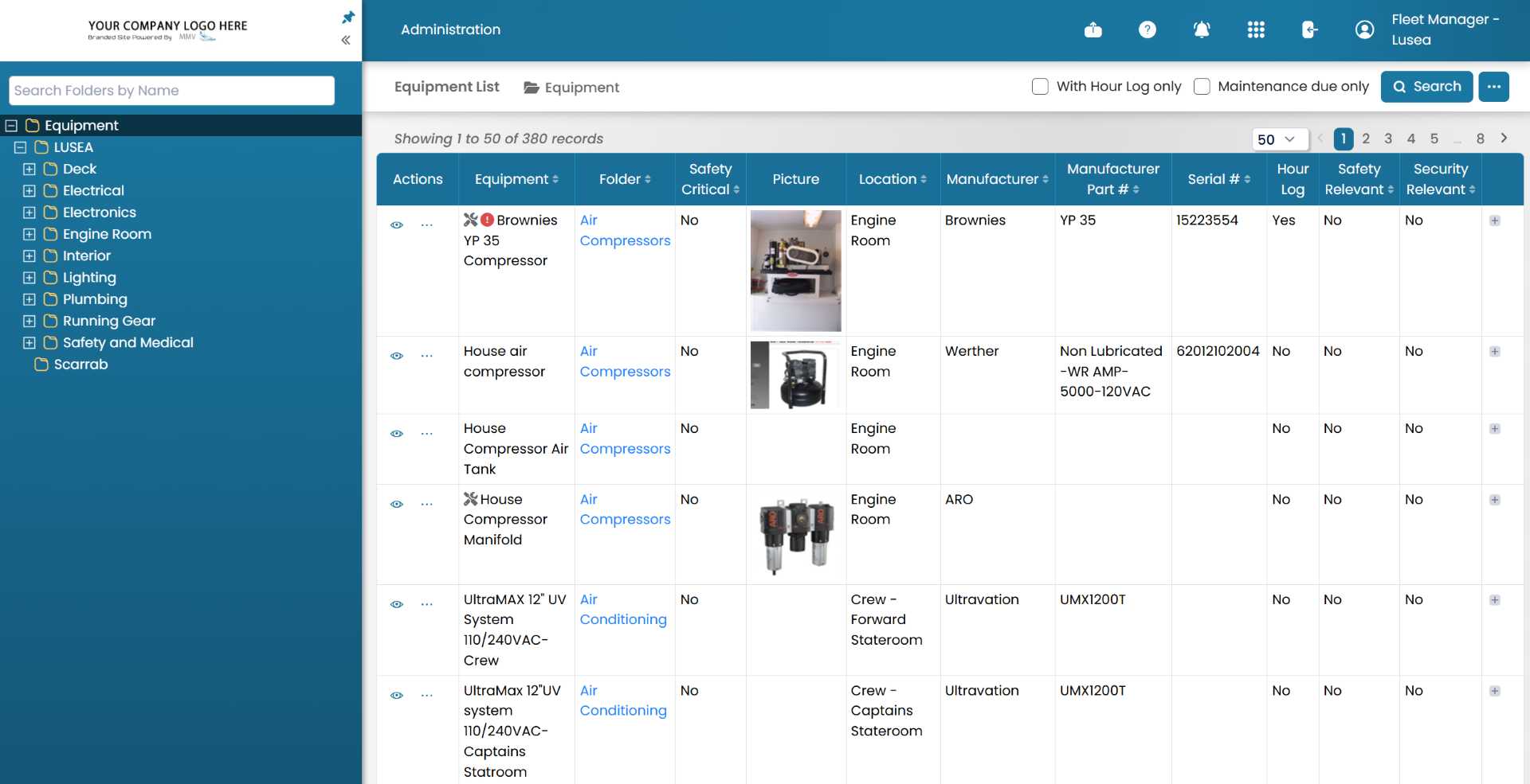 manage my vessel yacht equipment program