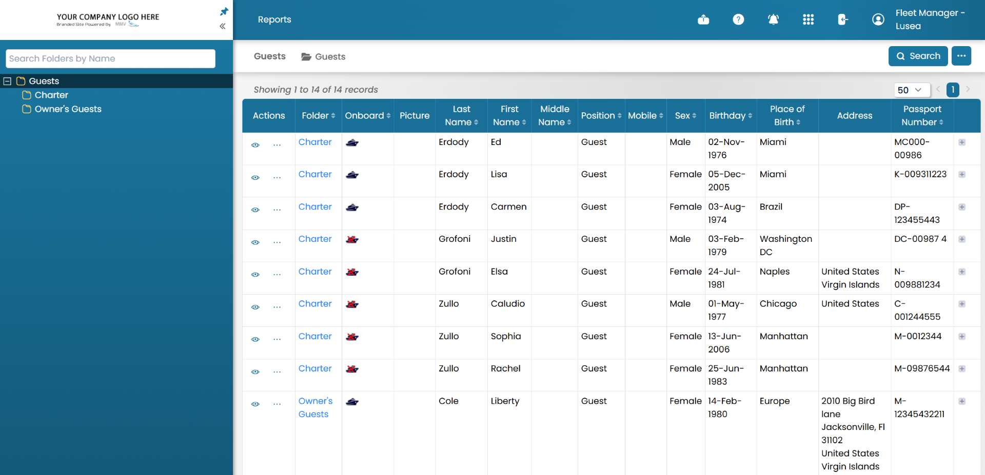 manage my vessel Guests management yacht guest list program
