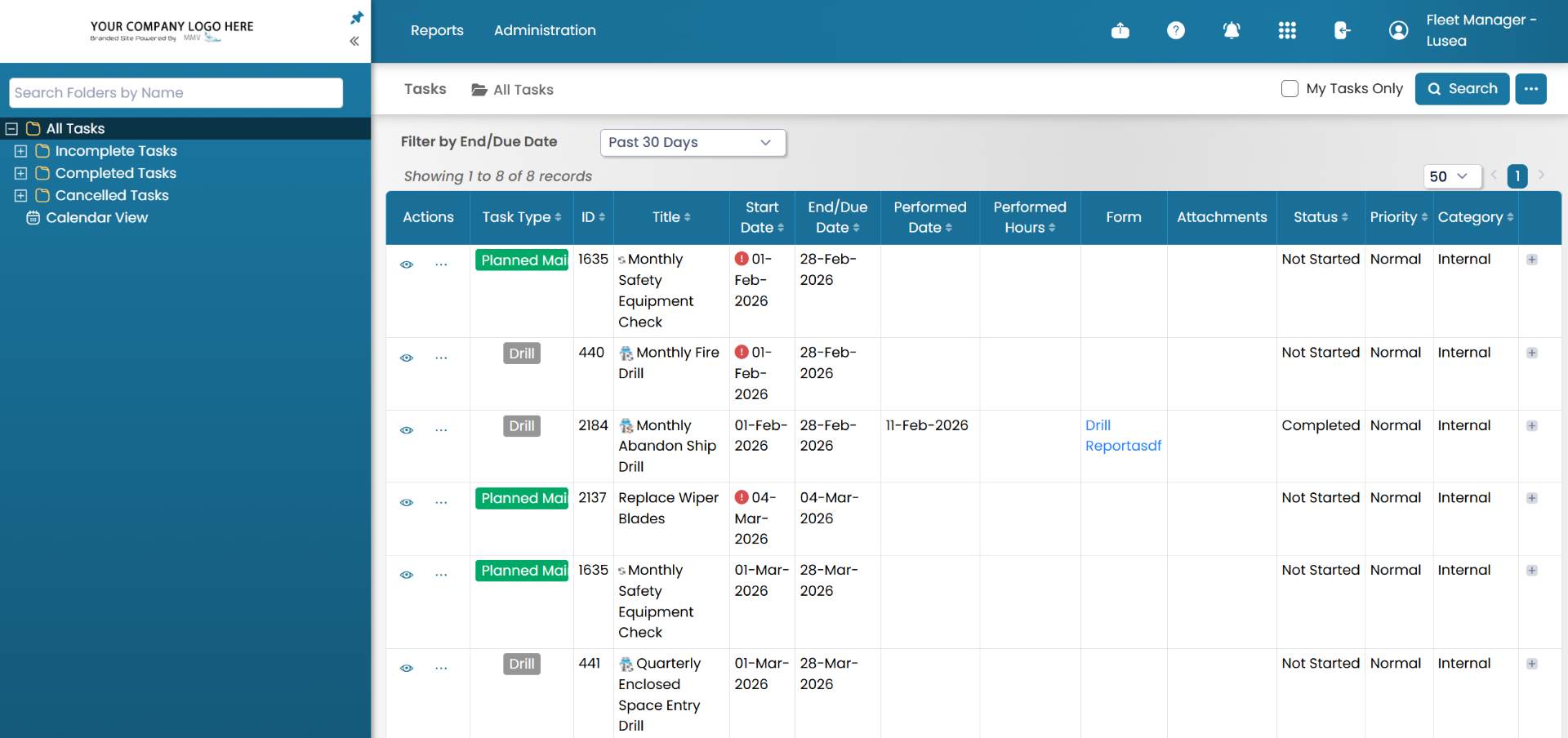Tasks program for crew yacht task program