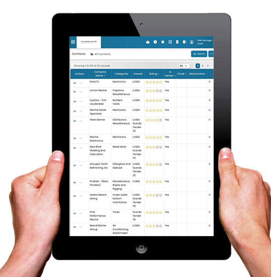 Manage My vessel contact and vendor manager