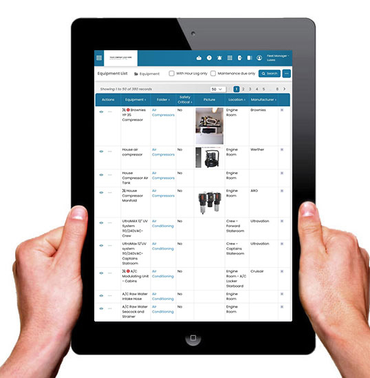 manage my vessel equipment and planned maintenance