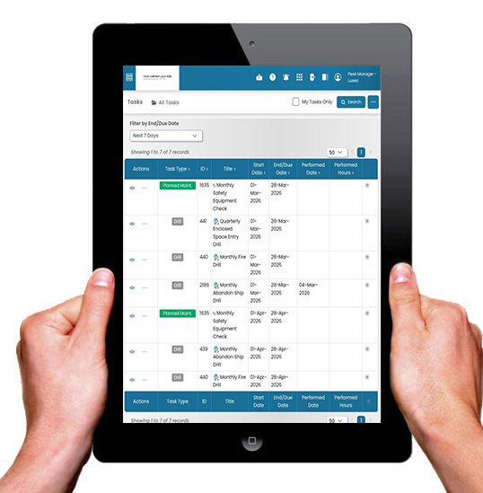 Mobil friendly yacht task software
